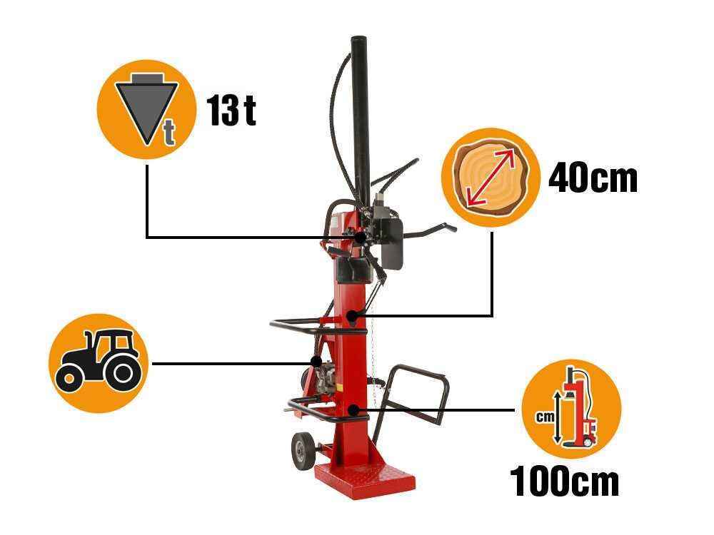 GeoTech-Pro LSP 13-100 VT – Spaccalegna per Trattore 13 Tonnellate Verticale PTO