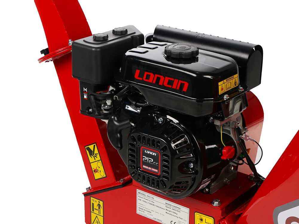GeoTech Pro Biotrituratore Termico PCS 70 L con Motore Loncin 7 CV – Taglio 65 mm